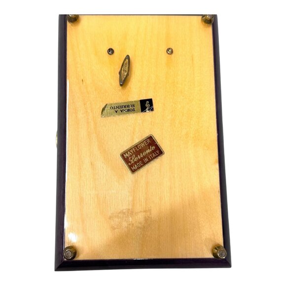 Vintage Italian Inlaid Wood Music Jewelry Box Mayflower Sorrento Yellow Flowers - Picture 13 of 13